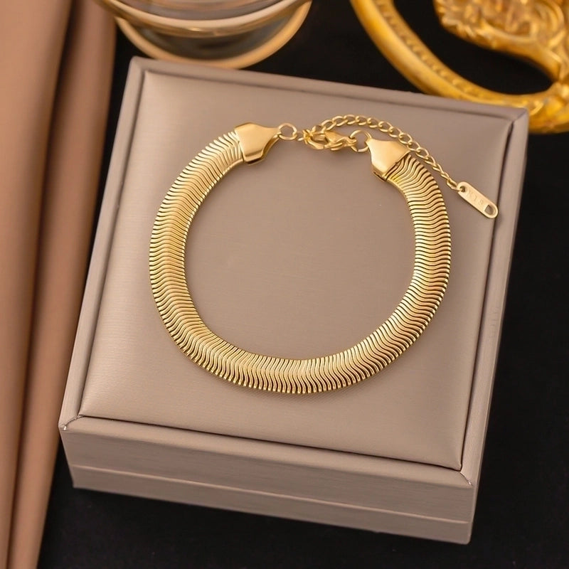 Punk Solid Color Titanium Steel Plating Bracelets