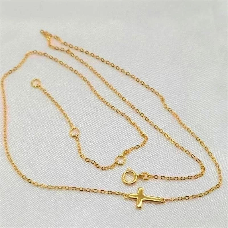 925 Sterling Silver Plating Cross Pendant Necklace