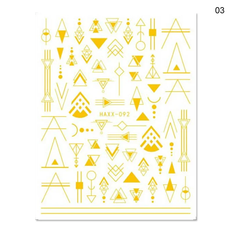 Butterfly Geometric Design 3D Nail Sticker Fruit Transfer Decals Adhensive Slider Wraps Decoration Nail Art DIY Accessories