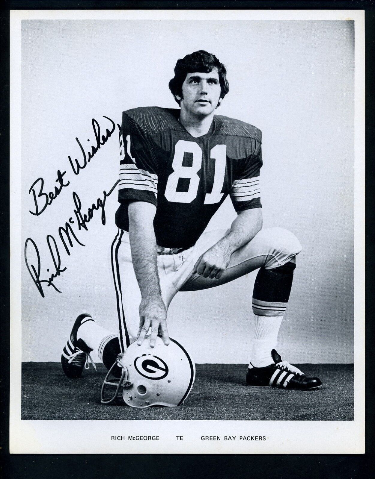 Rich McGeorge Green Bay Packers circa 1970's Team Issued Premium Press Photo Poster painting