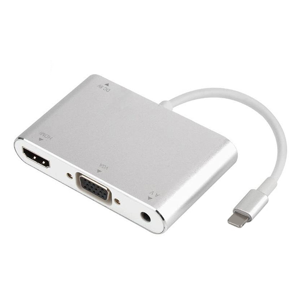 

For iOS to HDMI VGA AUDIO Converter Aluminum Alloy 1080P Digital AV Adapter, 501 Original
