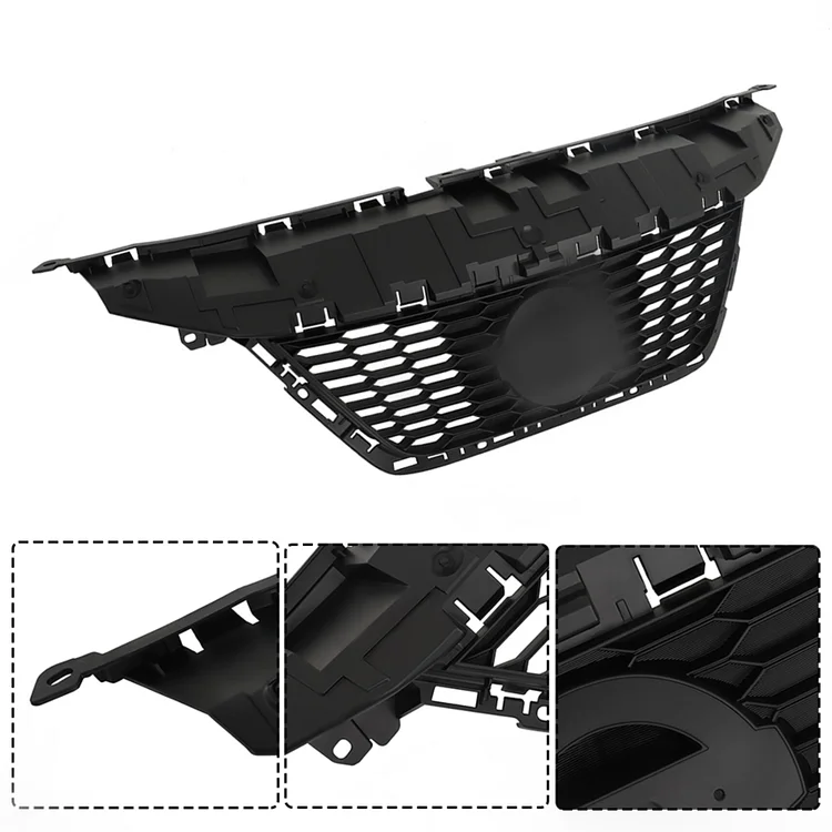SEBLAFF Front Bumper Grille Upper Lower Black Chrome Grill Replacement for 2020 2021 2022 Versa