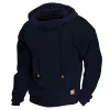 Men's Hoodie Outdoor Sports Solid Color Long Sleeve Daily Tops Apricot by Inlyline
