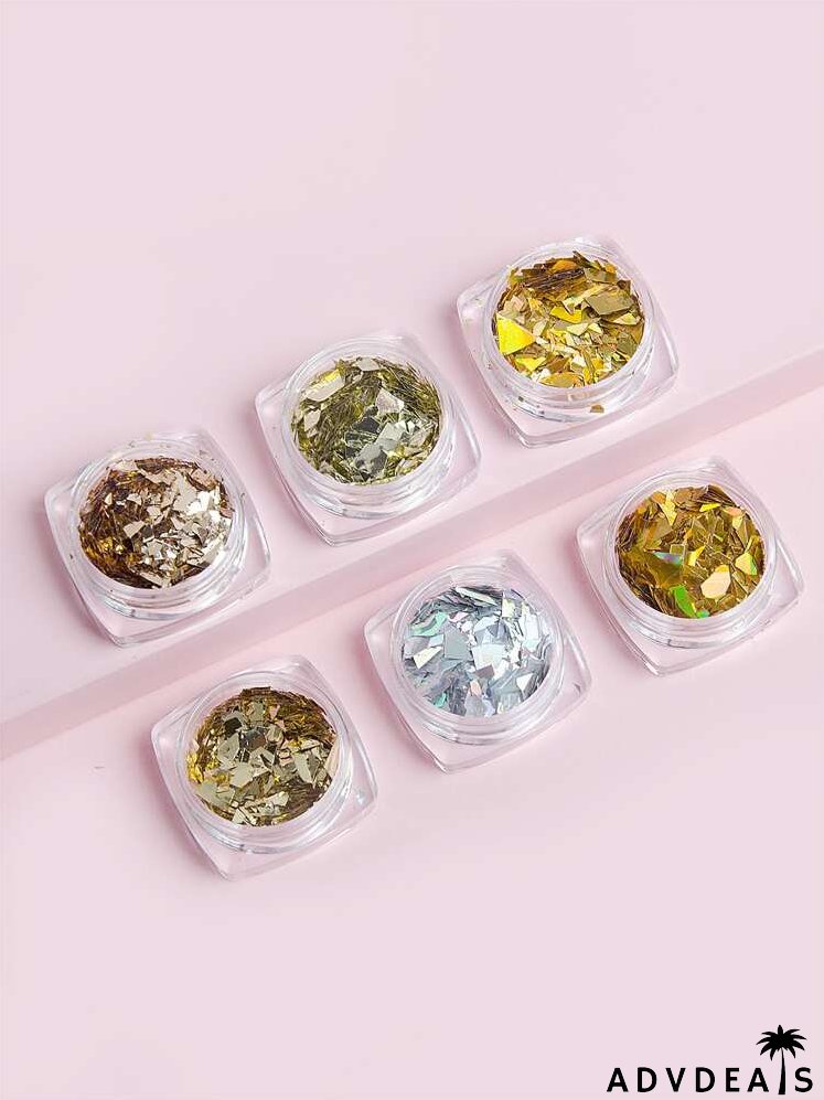 6boxes Golden Foil Nail Art Decoration