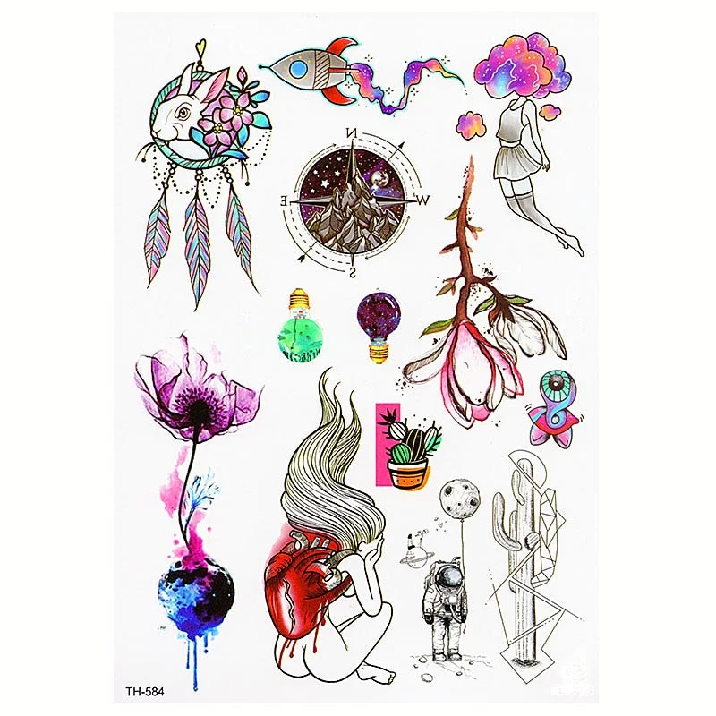 Waterproof Temporary Tattoo Sticker Butterfly Flower Wing Fake Tatto Flash Tatoo Tatouage Temporaire Back Chest For Women Girl