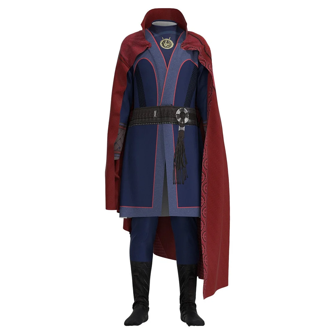 Doctor Strange Cosplay Costume Halloween Suit Red Cloak Robe For Kids Adult-elleschic
