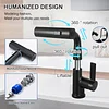 Smart Digital Display Hot And Cold Water Faucet Bathroom Faucet With Pull-Out Sprayer, Black Bathroom Sink Faucet With LED Temperature Display, Modern Single Hole Basin Faucet, Waterfall Bathroom Faucet