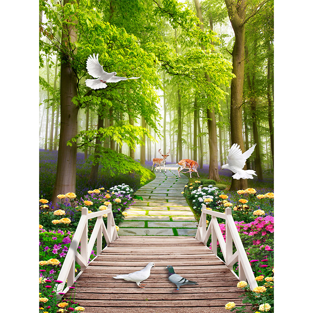 

Forest Bridge - Round Drill Diamond Painting - 30*40CM, 501 Original