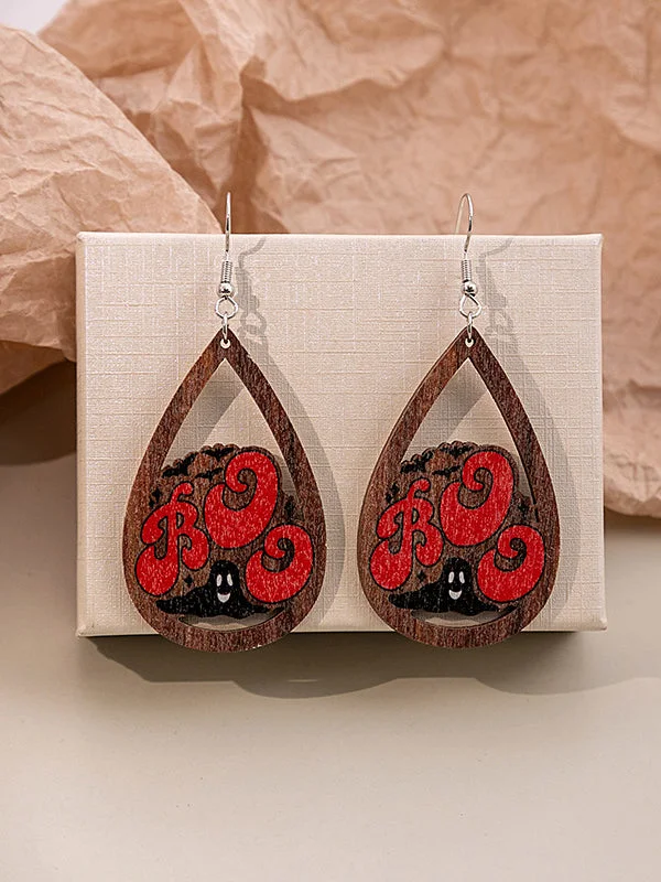 Geometric Halloween Hollow Drop Earrings