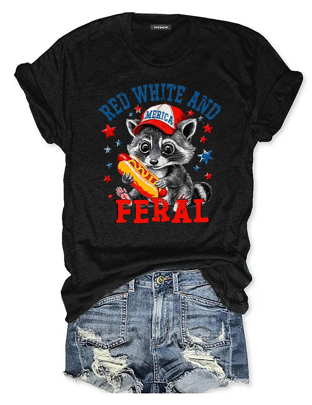Red White And Feral T-shirt