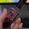Handmade Cyberpunk Satellite Desk Clock with Wi-Fi Display