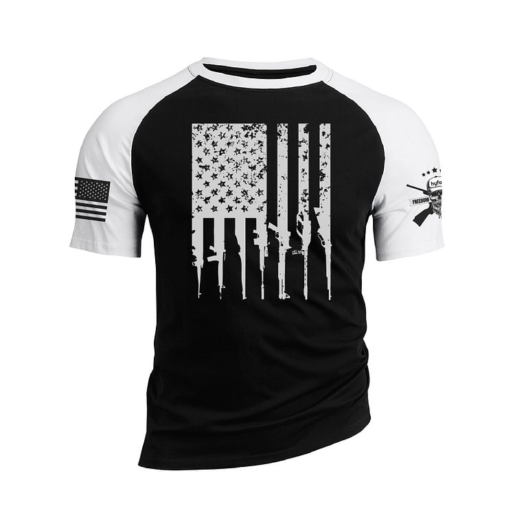 USA FLAG RAGLAN GRAPHIC TEE