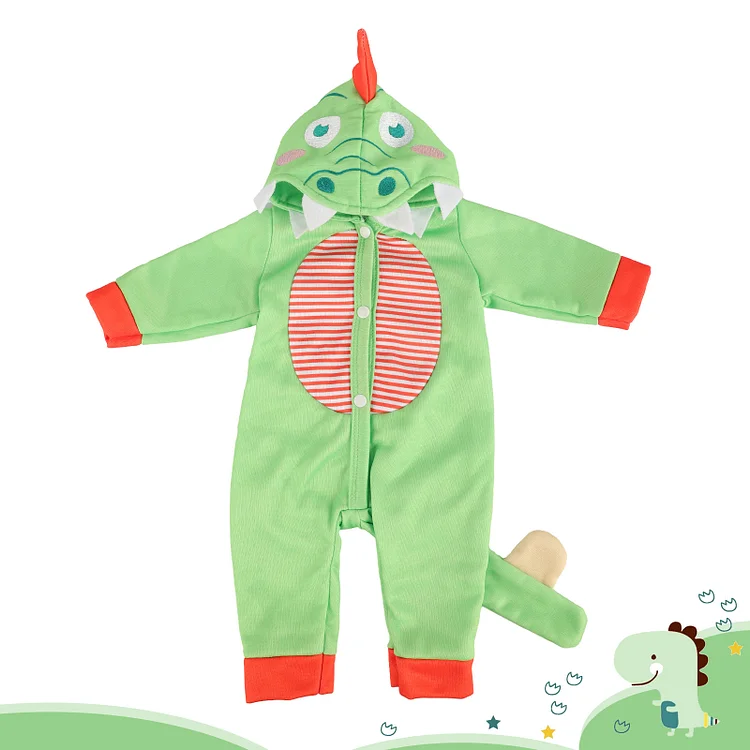 17''-22''  Green Dinosaur Clothes for Reborn Baby Accessories Set Rebornartdoll® RSAW-Rebornartdoll®
