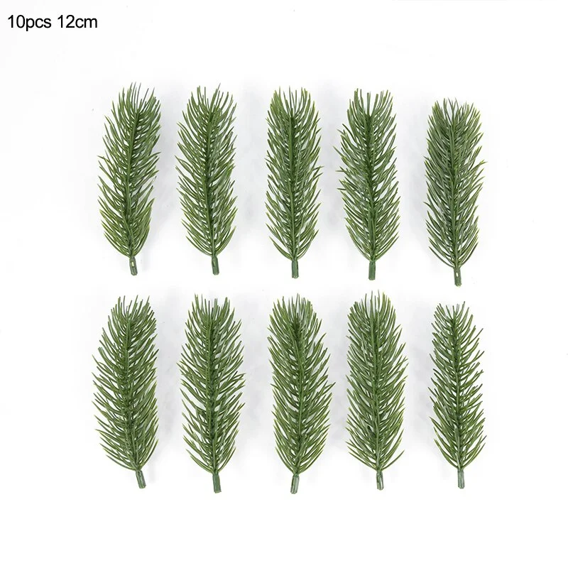 10/20pcs Artificial Pine Branches Needle Fake Plants Christmas Wreath Garland Decorations for Home Xmas Tree Ornament DIY Craft