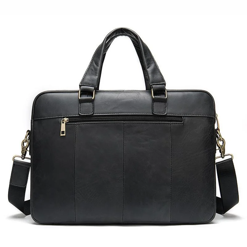 Classic Business Vintage Plain 15 Inch Laptop Bridfcese With Large Capacity