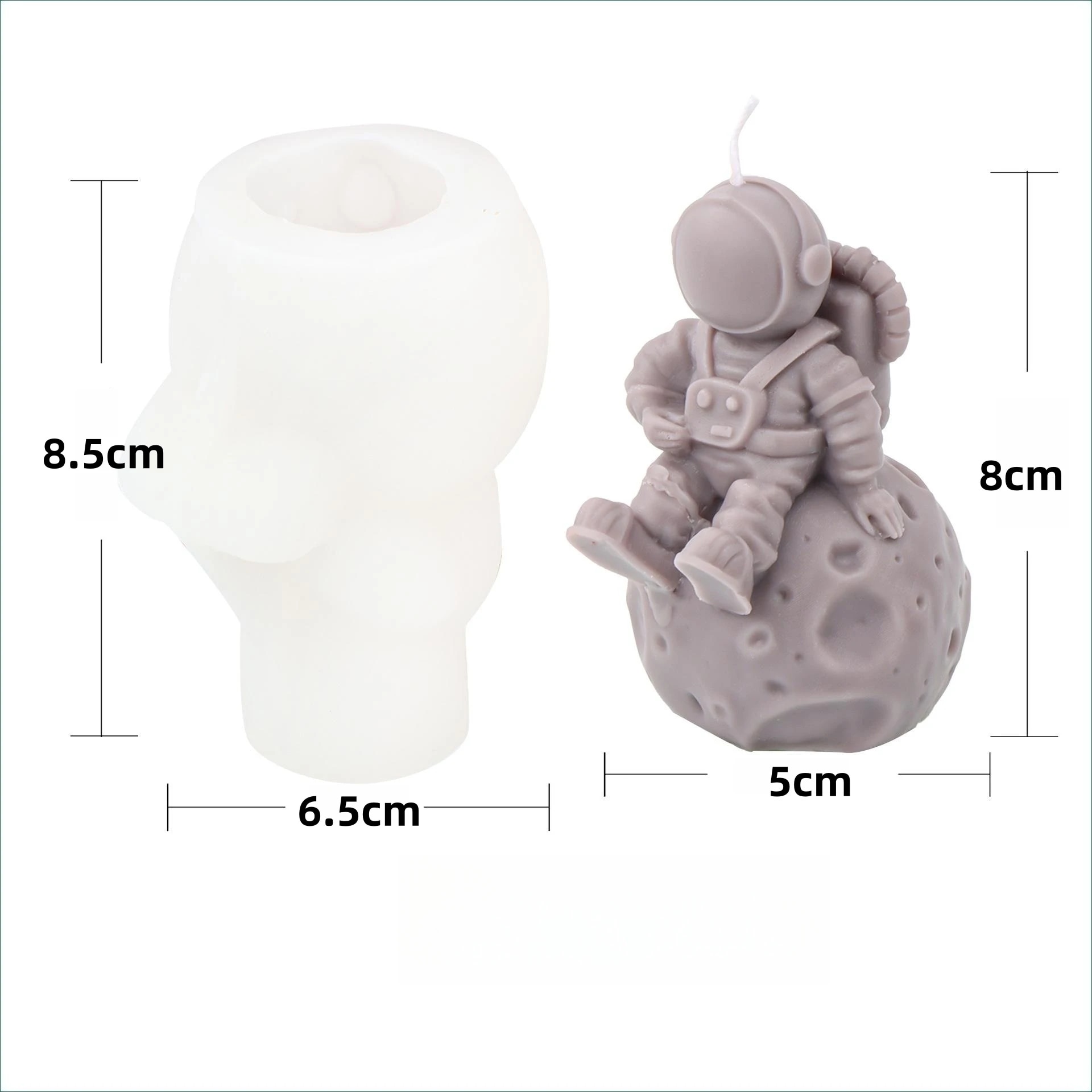 DIY Astronaut Candle Sitting on the Moon Silicone Mold Astronaut Cake Chocolate Silicone Mold Home Decoration Crafts Mold
