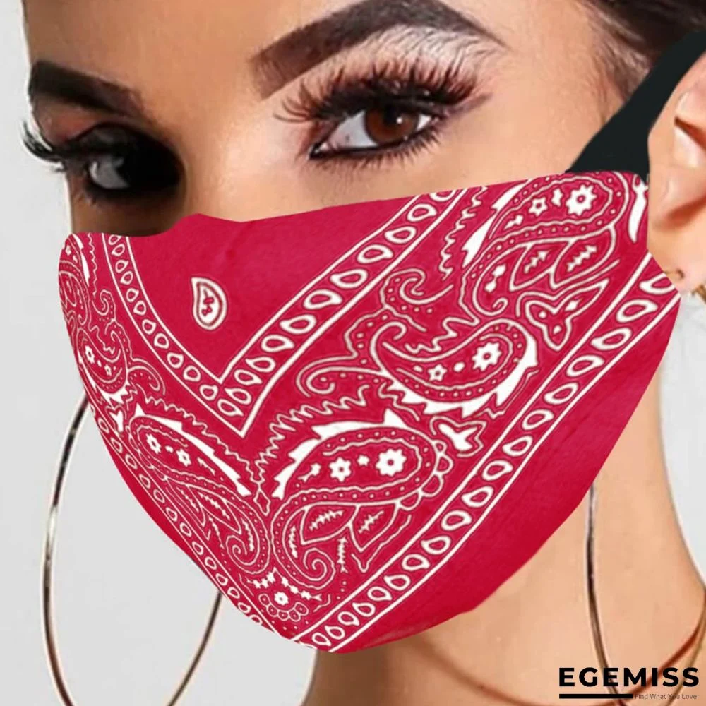 Red Fashion Casual Print Patchwork Mask | EGEMISS