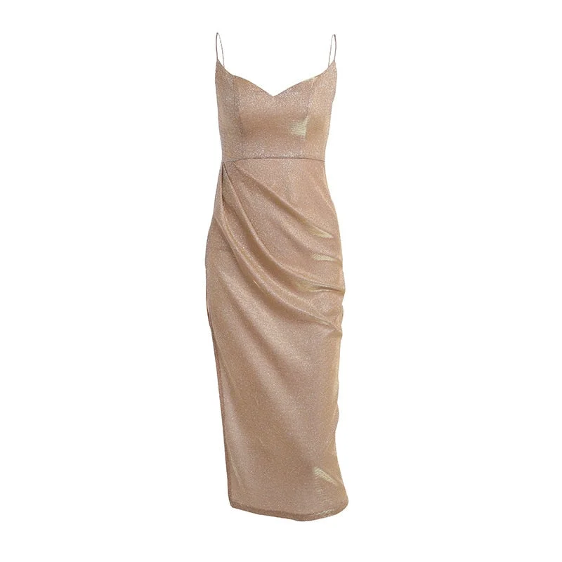 Billlnai Summer For 2023 Fashion Elegant Straps Women's Clothes Sexy Backless Casual Bright Midi Evening Party One Piece Dresses
