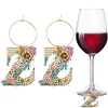 2pcs/set DIY 26 Letters Double Side Diamond Painting Wine Glass Charms Identification Kit