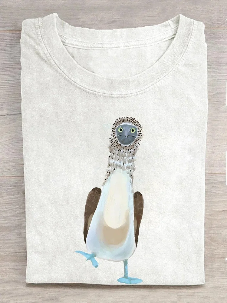 The Blue Footed Booby Print Casual T-Shirt