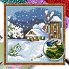 Winter-9CT Stamped Cross Stitch Bead Embroidery 17*17cm
