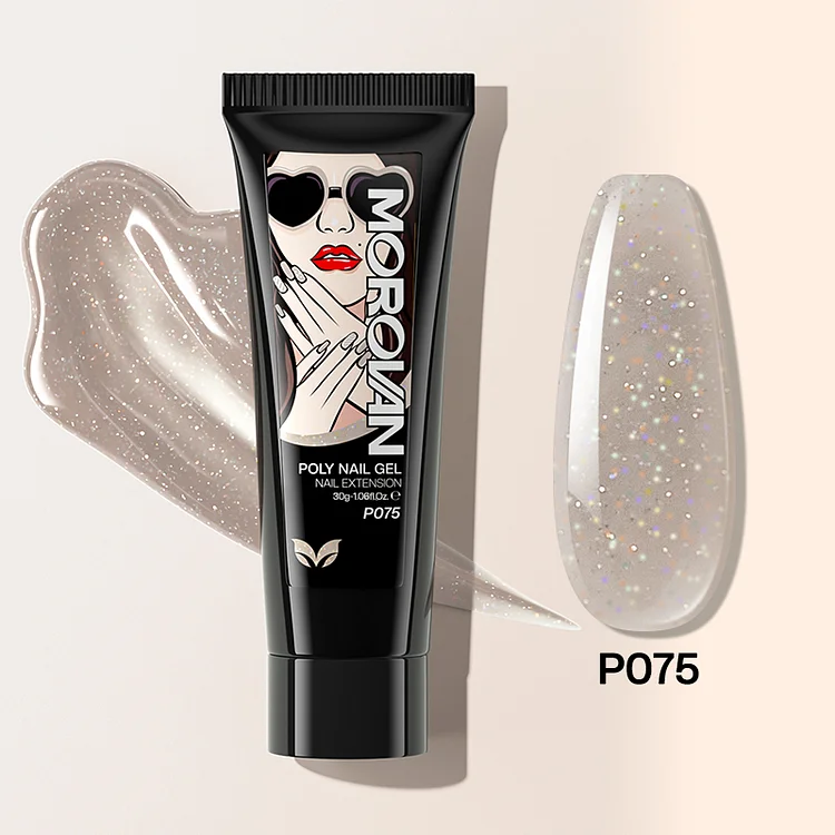 Limestone Gray Glitter Poly Nail Gel 30ml