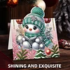 8PCS DIY Diamond Art Greeting Cards Xmas Congratulations Cards & Gifts (Snowman)