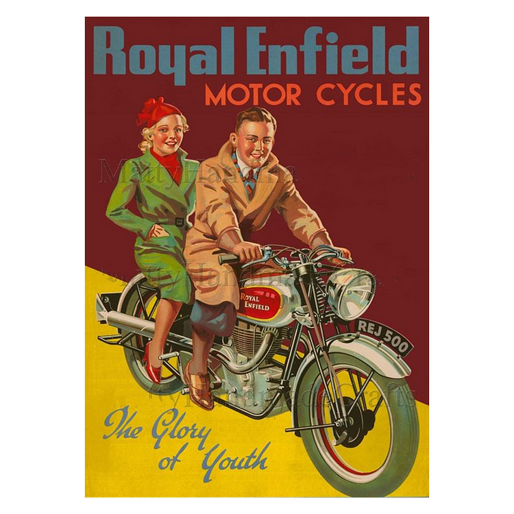 Motos Royal Enfield - Enseigne Vintage Métallique/enseignes en bois - 20*30cm/30*40cm
