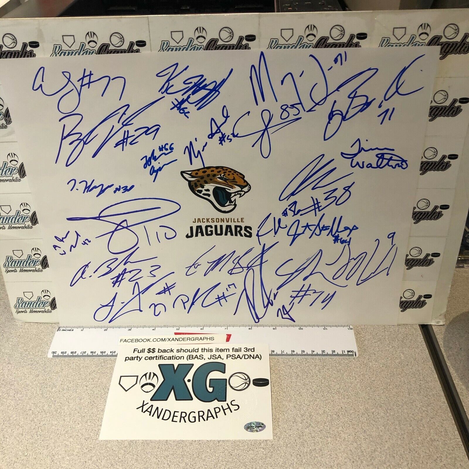 2019 JACKSONVILLE JAGUARS FOOTBALL TEAM SIGNED 11X14 Photo Poster paintingGRAPH-COA FOURNETTE