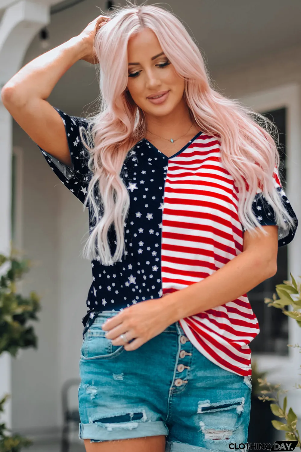 July 4th Stars and Stripes USA Flag Tee