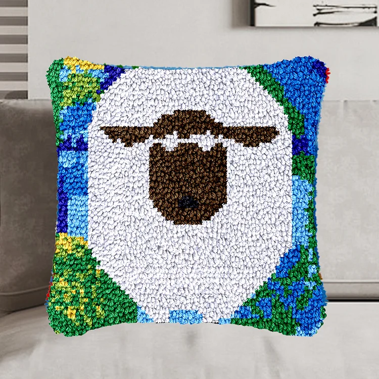 Sheep Pillowcase Latch Hook Kit for Beginner veirousa