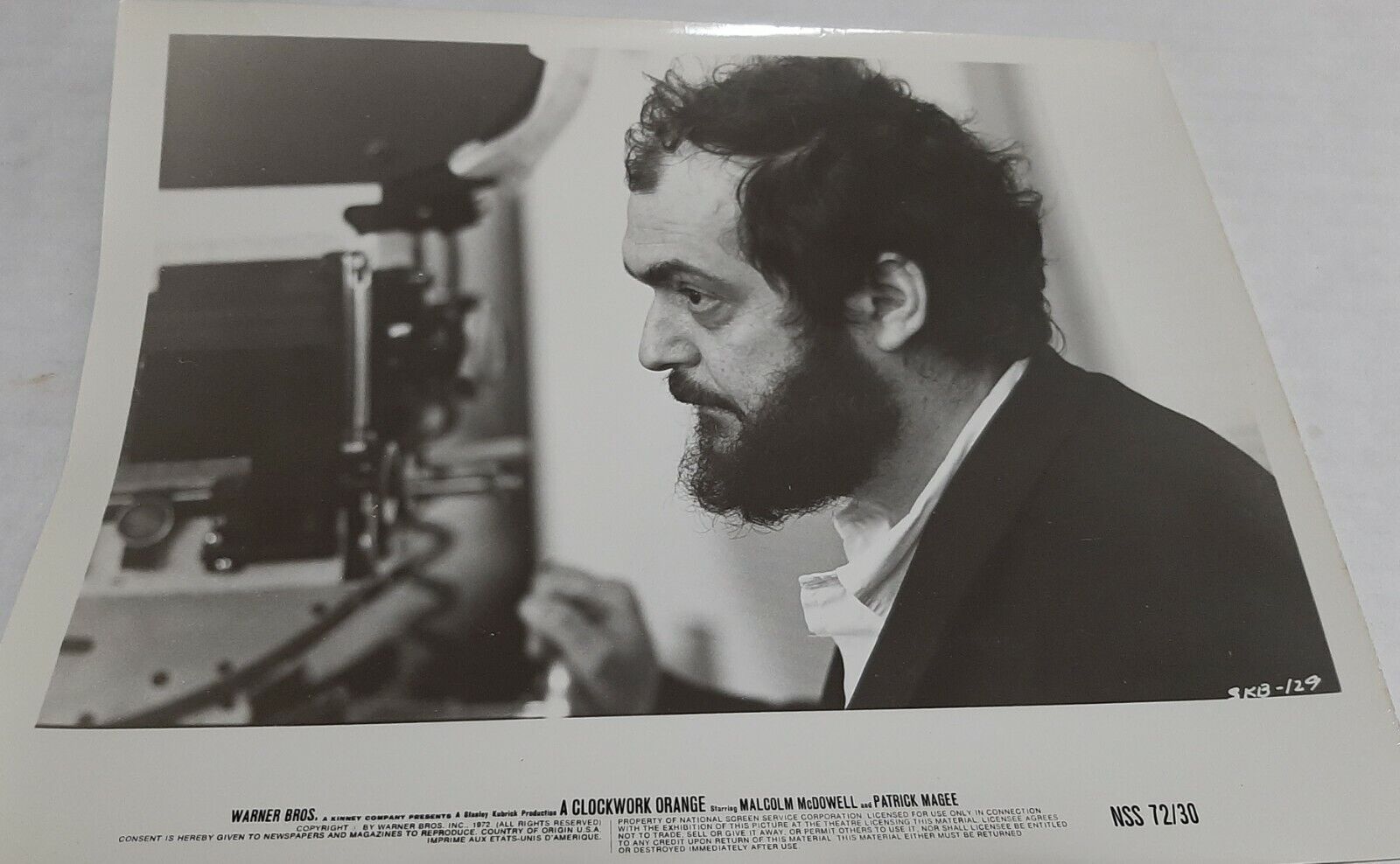 STANLEY KUBRICK:Dir: (CLOCKWORK ORANGE) Original on the set Photo Poster painting