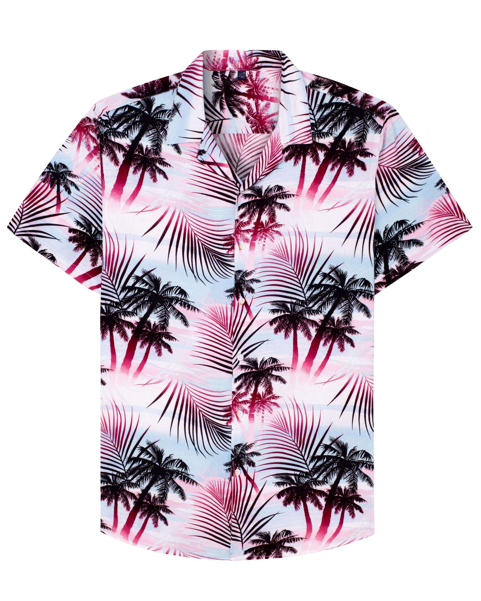 Men's Classic Casual Hawaiian Coconut Tree Print Shirts PLUSCLOTHESMAN