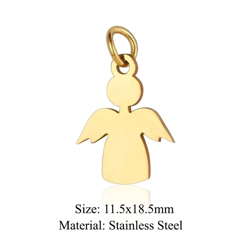 5 Pieces Stainless Steel 18K Gold Plated Angel Wings