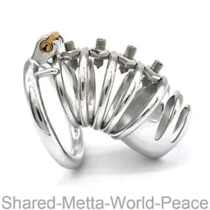 pornhint Pornhint Stainless Steel Male Chastity Cage Device Men Metal Locking Belt Screw Spike