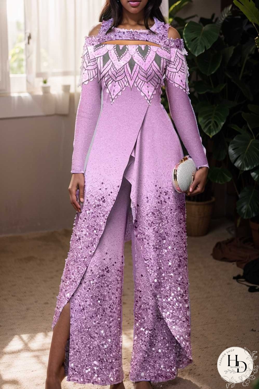 elegant gradient print off shoulder women s jumpsuit