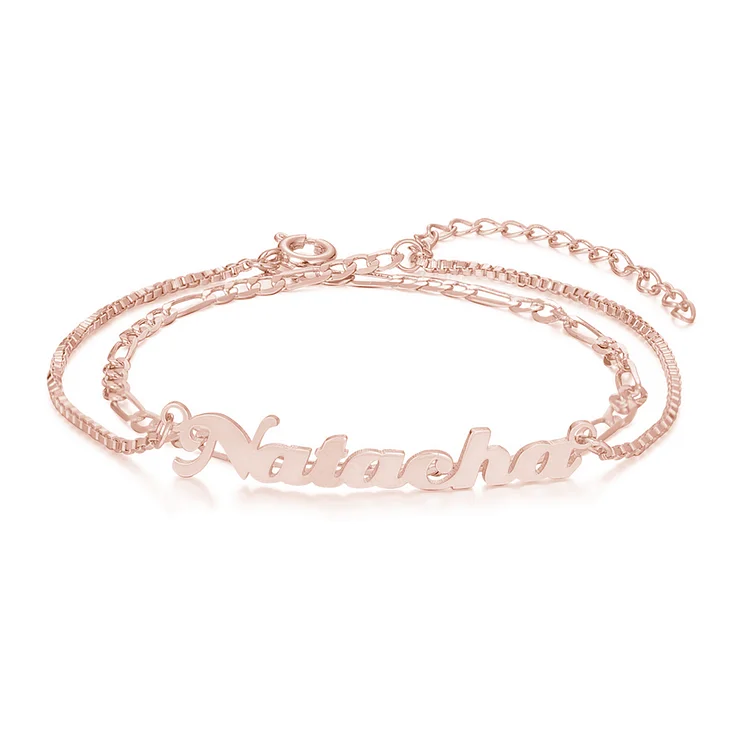 Personalized Name Anklet Double Layers Classic Anklet for Women