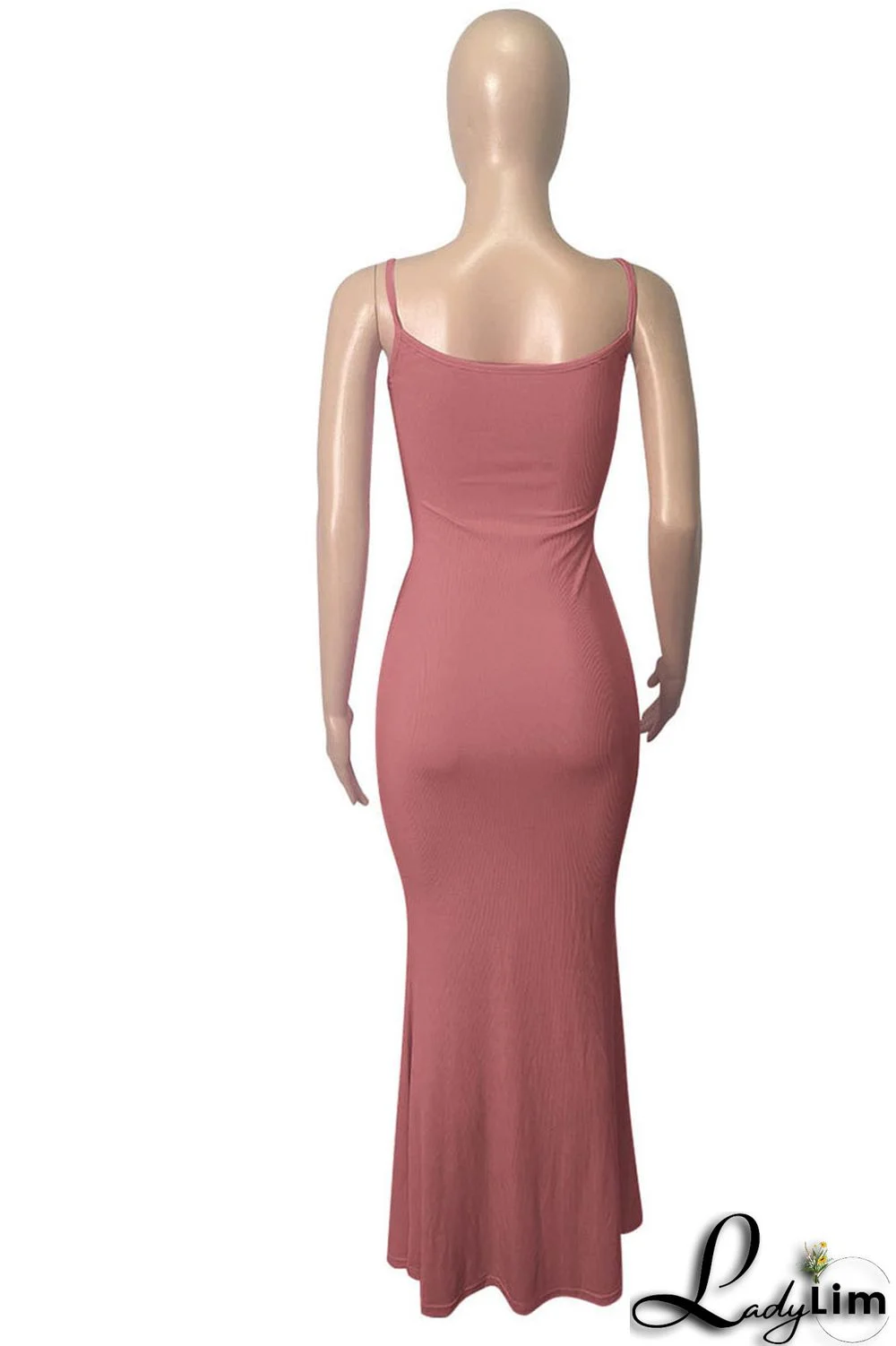 Red Sexy Solid Split Joint Spaghetti Strap Sling Dress Dresses