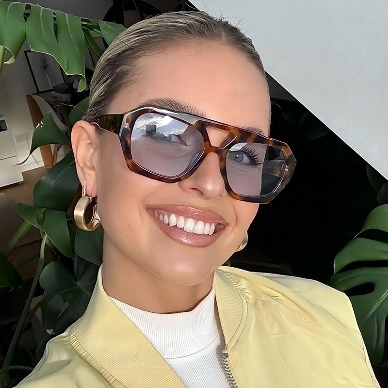 IG Style Retro Sports Geometric Leopard Pc Avaitor Full Frame Women’s Sunglasses