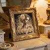 Dame aux perles de rose dor&eacute;e, kit sp&eacute;cial de perceuse partielle en forme DIY pour adultes, d&eacute;butants, d&eacute;coration int&eacute;rieure, peintures de diamants, art de pierres pr&eacute;cieuses 30x30cm