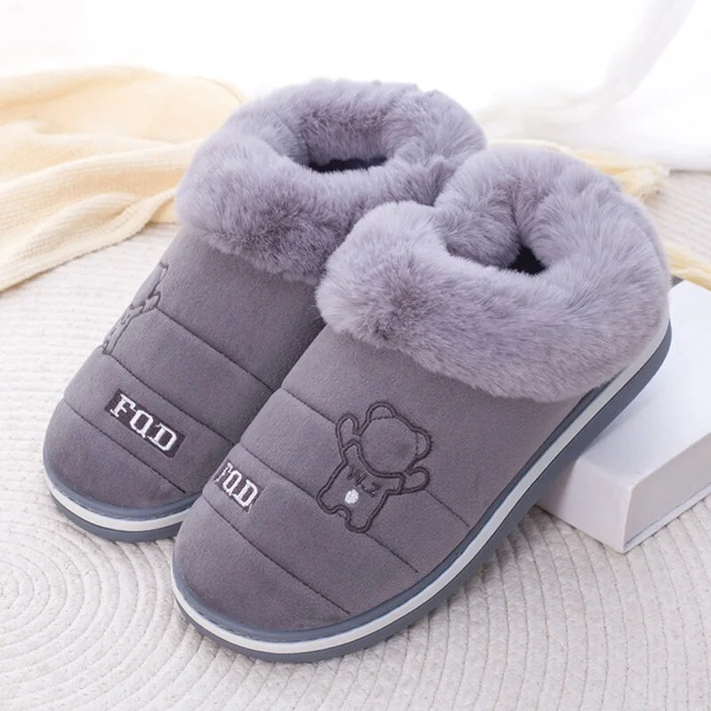 Qengg MCCKLE Women Slippers Women's Plush Home Winter Warm Shoes Ladies Soft Non-Slip Indoors Bedroom Floor Flats Female Slipper 2021