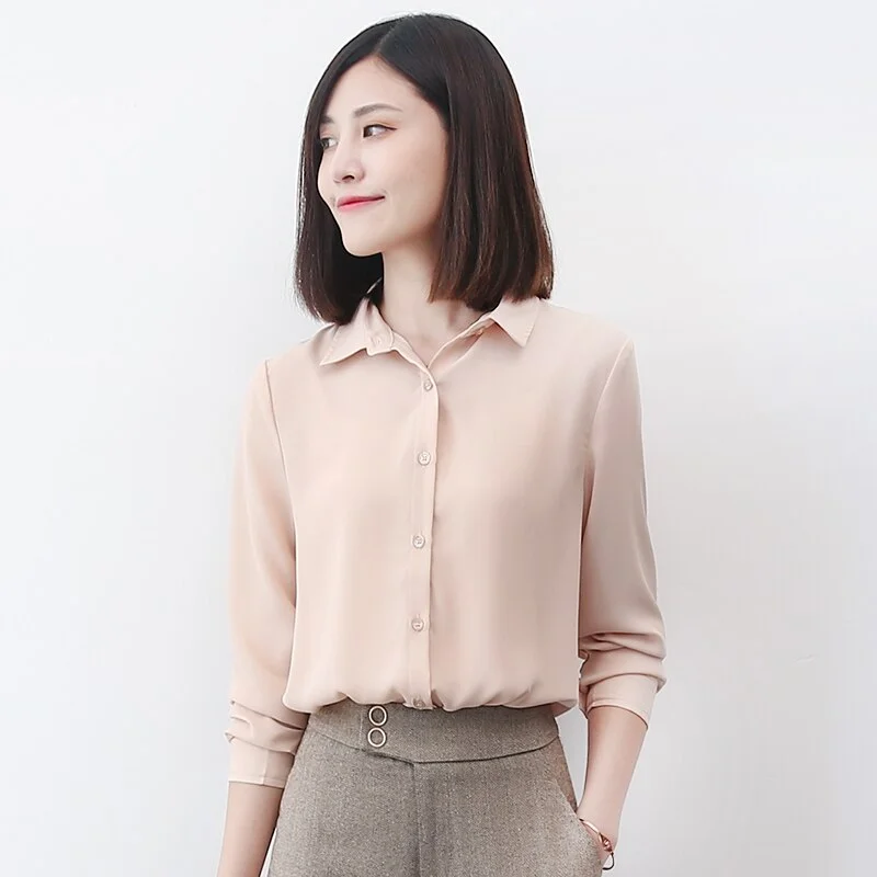 Women Chiffon Shirts Womens Tops And Blouse 2021 New Casual Multi Color Womenswear Plus Size Long Sleeve Blouses Clothing 4XL