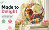 Diamond Art Window Catcher Kit Dachshund Floral Wreath 9.45x9.45in