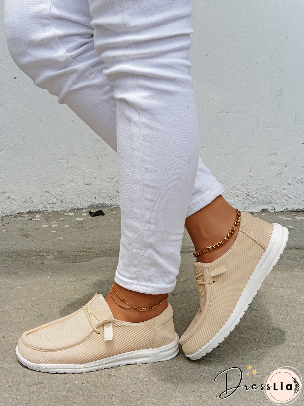 Casual Light Lace Up Flats Canvas Shoes