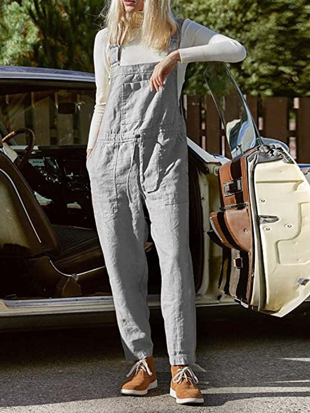 Womens Fashion Solid Playsuits Casual Loose Romper Jumpsuit