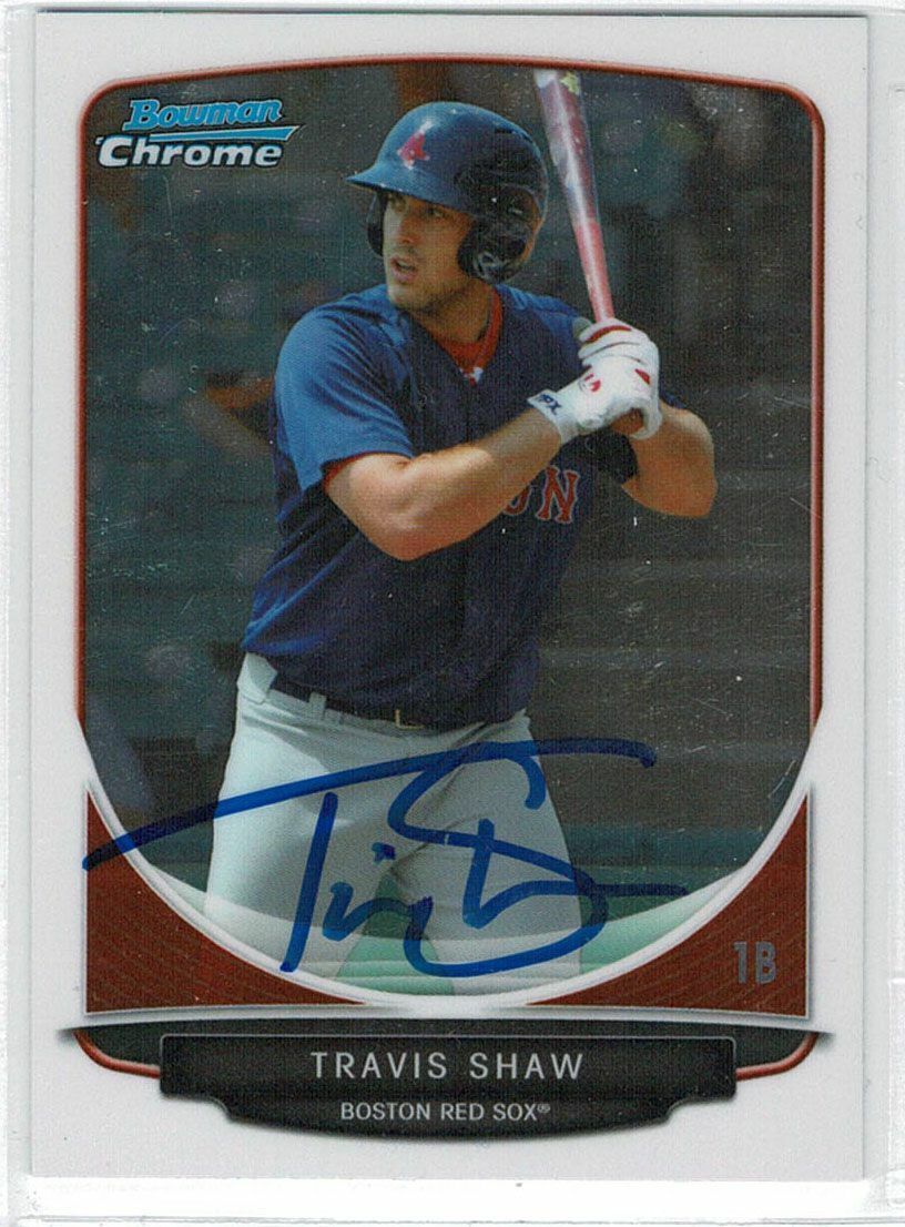 Travis Shaw signed autographed card! Authentic! 12395