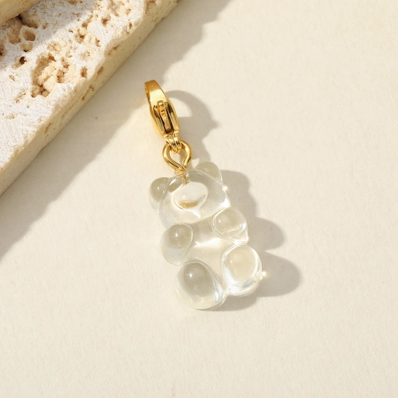 1 Piece 304 Stainless Steel Resin 14K Gold Plated Cartoon Little Bear Pendant Jewelry Accessories