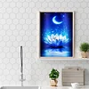 >SALE<5D DIY Diamond Painting Moon White Lotus Kits Full Round Drill Wall Decor Art
