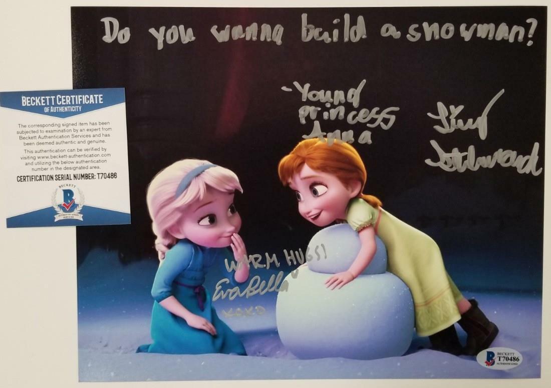 Disney Frozen Livvy Stubenrauch Eva Bella signed 8x10 Photo Poster painting #2 Elsa Anna ~ BAS