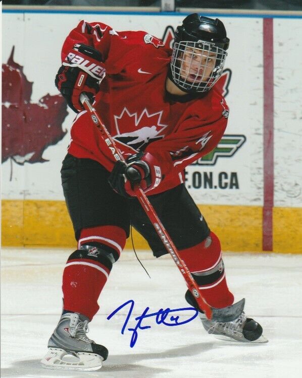 TAYLOR HALL SIGNED TEAM CANADA 8x10 Photo Poster painting #1 BOSTON BRUINS Autograph PROOF!